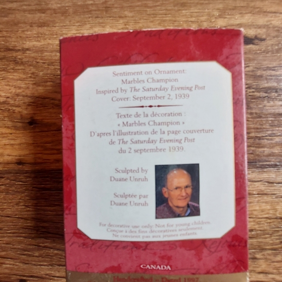 Norman Rockwell 1997 Christmas Ornament Hallmark Marbles Champion - Picture 2 of 3